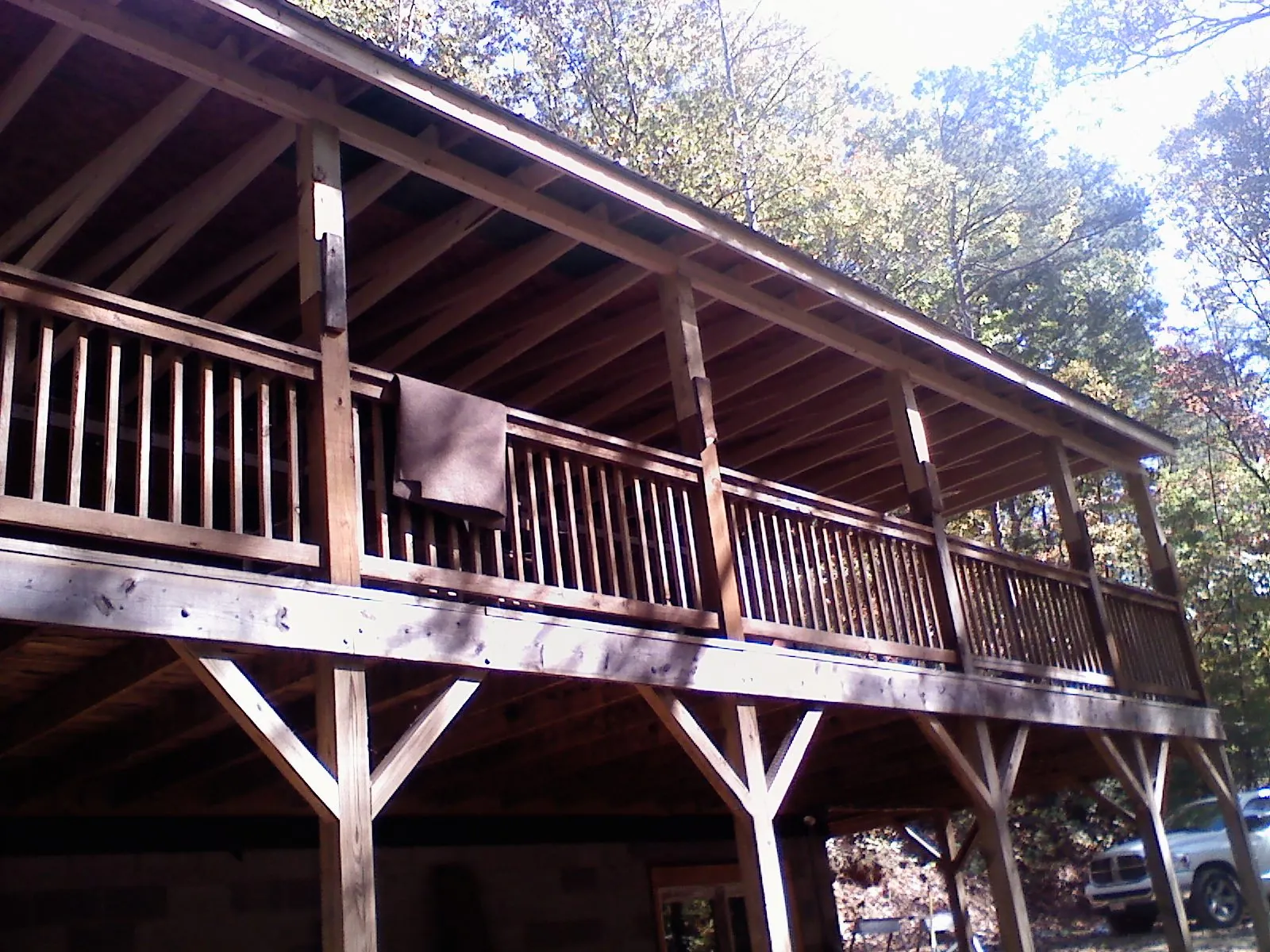 Timber framing under a new elevated porch and deck — Roof Leak Repair in Newport by Roofing Brothers